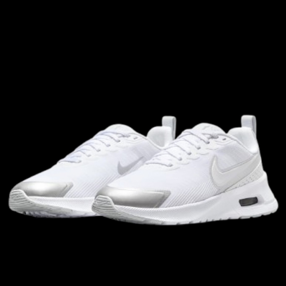 Nike Air Max Nuaxis Running Womens White Metallic Silver
